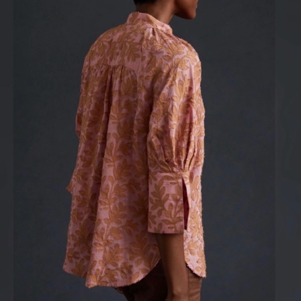 ANTHROPOLOGIE FLORAL LEAF TOP - Picture 5 of 12